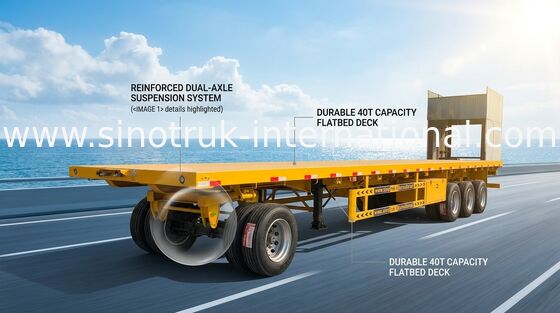 28T Flatbed Volledige Aanhangwagenabs met Voorhowo-Ladingshaak