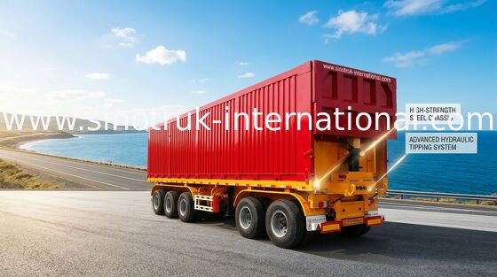 Grote Semi de Aanhangwagenvrachtwagen van de Ladingscapaciteit 60 Ton van 25-45CBM met ISO-Certificatie