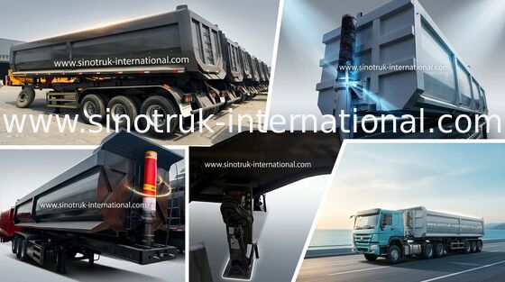 Zwaar van de de Vrachtwagenopslag van de Materiaal Semi Aanhangwagen de Dozen Hydraulisch Hoog rendement