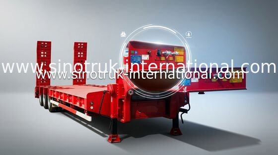 De Machines Hydraulische Flatbed Aanhangwagen 3 Assen 80 Ton 17m van de ladingsbouw