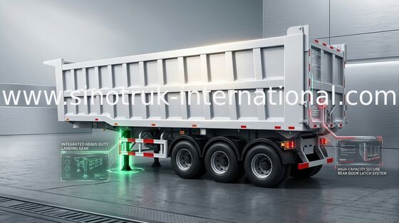 60 Ton van de de Vrachtwagenstortplaats van SINOTRUK 25-45CBM de Semi Aanhangwagen met Stabiele Prestaties