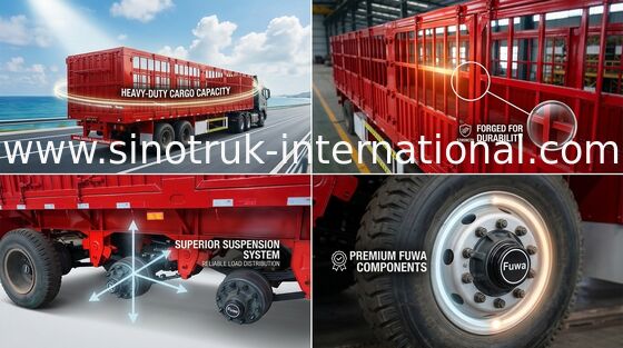 SINOTRUK de vlakke Vrachtwagen van de Bed Semi Aanhangwagen voor de Bulklading van Vervoercontainers