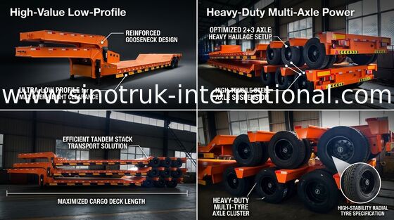 Hydraulische Flatbed Semi Aanhangwagenvrachtwagen voor Bouw die 80 Ton 17m laden