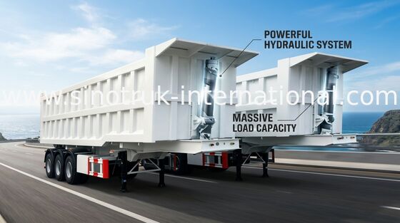 Semi de Aanhangwagenvrachtwagen van de hoge snelheidskipper voor Mijnbouw en Bouw 25-45 CBM