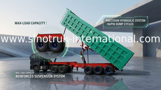 Grote Semi de Aanhangwagenvrachtwagen van de Ladingscapaciteit 60 Ton van 25-45CBM met ISO-Certificatie