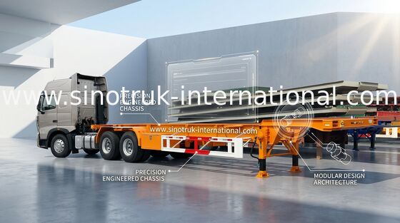 Van de het Staal Flatbed Semi Vrachtwagen van koolstofmn Semi de Aanhangwagenvrachtwagen 12600*3000mm