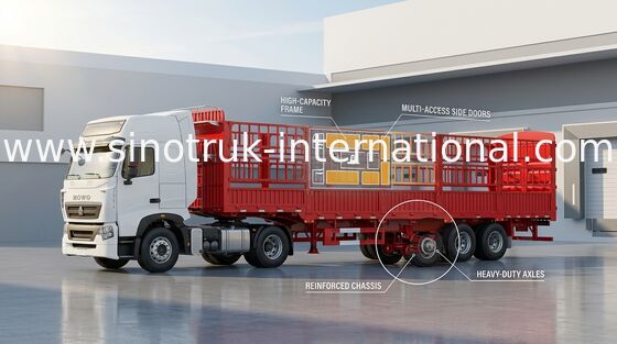 SIONOTRUK INTERNATIONALE Ladings Hydraulische Flatbed Aanhangwagen 3 Assen