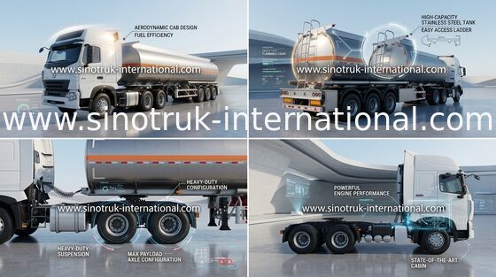 De grote Capaciteits van de Diesel Semi van de de Tankervrachtwagen Aanhangwagenbrandstof Tri - As 50 - 80 Ton