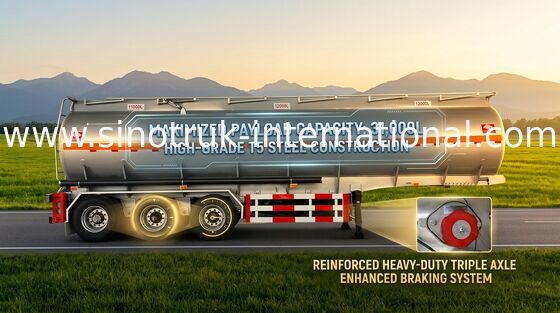 60 CBM Olietankwagen 3 Assen Semi Flatbed Aanhangwagens voor Stookolievervoer