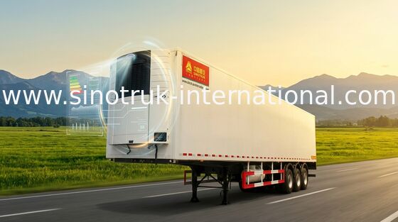 SINOTRUK gekoelde Semi Aanhangwagenvrachtwagen 20/40 Voet Container 30 - 60 Ton