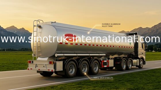 50 - 80 van de Brandstofton Tankwagen SINOTRUK 50000 Liter de Semi van de Aanhangwagenstortplaats Vrachtwagen