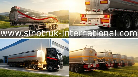 Olie die Semi Aanhangwagenvrachtwagen, 55 Ton 60cbm dragen Mn-de Vrachtwagen van de StaalOlietanker
