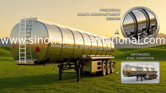 Professionele van de de AanhangwagenStookolie van 45-60CBM Semi de Leveringsvrachtwagen 60000 Liter