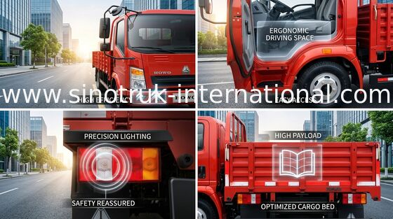 SINOTRUK HOWO 8 van Lichte Plichtston Vrachtwagens LHD 4X2 116HP ZZ1087D3614C180