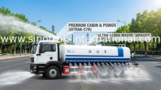 Van de het Watertankwagen 6x4 LHD 15-20CBM van SINOTRUK SITRAK de Bespuitende Waaier wijd