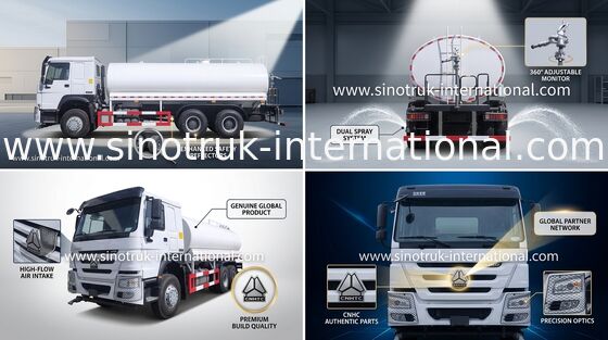 Sinotruk HOWO die Witte LHD 6x4 Vrachtwagen ZZ1257V4347B1 bestrooien