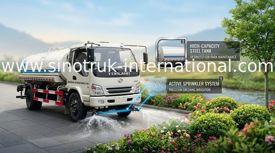 Professionele 7CBM Watertankwagen voor het Stedelijke Modelleren/Vangrailwas