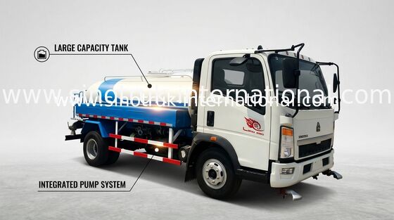 De Tankwagen van het de Lichte vrachtwagenwater van SINOTRUK HOWO 5-8CBM voor Weg het Spoelen