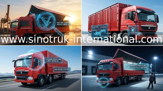 SINOTRUK HOWO T5G Wing Van Cargo Truck 8X4 12 rijdt LHD-MENSENmotor Euro4 336HP