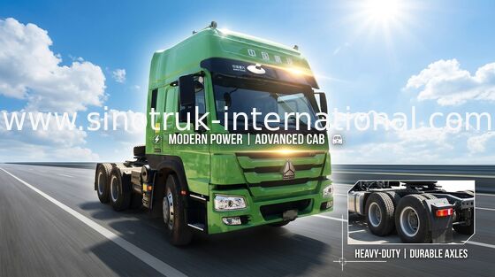 De Aanhangwagenvrachtwagen LHD 10 Wielen HW 79 Hoge Dakcabine Twee Ligplaatsen 102 km/h van de Howotractor