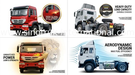 SINOTRUK de gouden Vrachtwagen 4X2 Euro2 266HP 18Tons ZZ4181M3611W van de Prinstractor