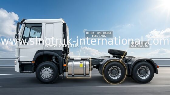 Van de de Tractorvrachtwagen van Sinotrukhowo het Wit van Lhd 10Wheels 400Hp 6 × 4 HW76