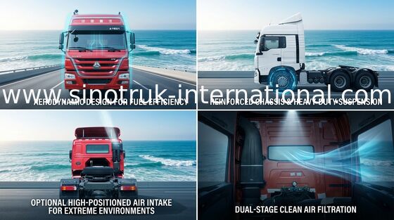 Tractorvrachtwagen SINOTRUK HOWO LHD 4X2 Euro2 380HP ZZ4187S3511V