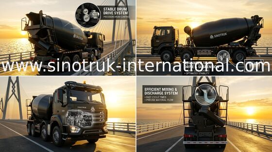 Nieuwe HOWO HOHAN SINOTRUK Betonmixer Truck Zwart 10CBM 380HP 8X4 RHD