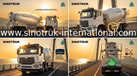 De Concrete Mixervrachtwagen Witte 10CBM 380HP 8X4 RHD van HOWO SINOTRUK