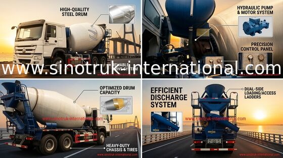 ZZ5257GJBM3841W de mobiele Motor van de Concrete Mixervrachtwagen 10CBM WD615.87 290HP