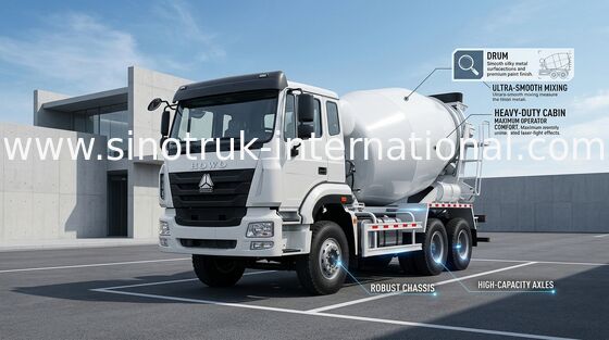 Industriële Concrete Mixervrachtwagen, Klaar Mengelings Concrete Aanhangwagen RHD 6X4