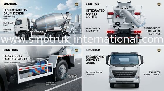 De concrete het Mengen zich Materiaalvrachtwagen zette Concrete Mixer ZZ5257GJBM3647N1 op