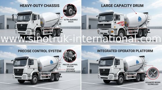 Van de de Concrete Mixer10cbm 290HP 6X4 RHD Pomp van de trommelaanhangwagen de Concrete Vrachtwagen