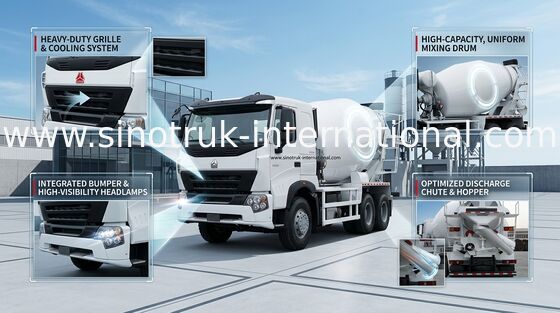De Pomp Concrete Vrachtwagen 10CBM 371HP 6X4 LHD van het concrete Mixermateriaal A7