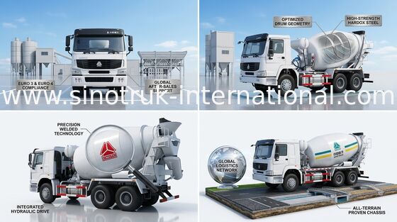 Concrete Mixervrachtwagen SINOTRUK HOWO 10CBM 290HP 6X4 LHD ZZ5257GJBM3841W