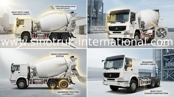 Concrete Mixervrachtwagen SINOTRUK HOWO 10CBM 336HP 6X4 LHD ZZ5257GJBN3841W