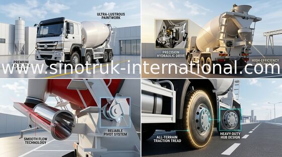 De Concrete Mixervrachtwagen 16CBM 371HP 8X4 LHD ZZ1317N3667A van SINOTRUK HOWO