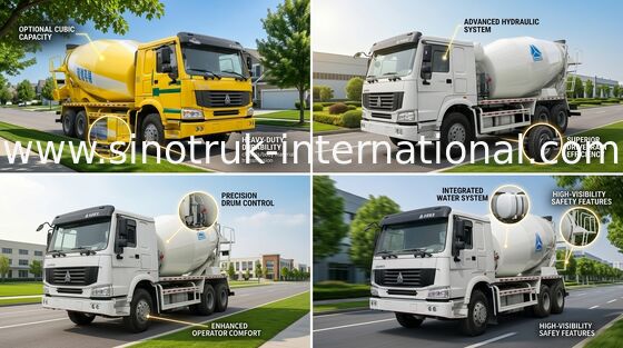 Concrete Mixervrachtwagen SINOTRUK HOWO 12CBM 336HP 6X4 LHD ZZ5257GJBN4048W