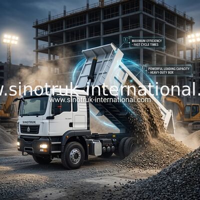SINOTRUK TX dumptruck chassis met 371 pk motor, 30-40 ton laadvermogen en LHD / RHD optionele
