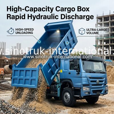 380 pk Sinotruk Howo 8x4 Dump Truck 12 Wielen HW76 ZZ3317V3567B1R RHD Elegant Blauw