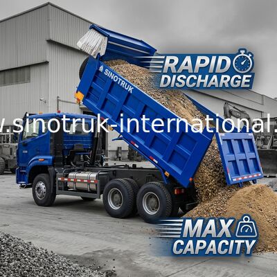 Krachtige veelzijdige HOWO 6x4 380HP blauwe dumptruck met 20CBM vierkante vrachtruck en waterdichte traan Flip Cove