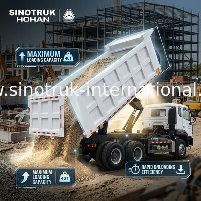 SINOTRUK HOWO 400 pk Tipper Dump Truck Voor de bouw N7 Militaire bumper waarschuwingslicht