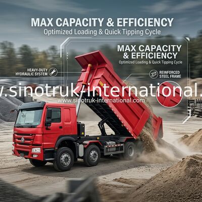 Verwijderende dumper SINOTRUK HOWO A7 8X4 voor de bouw ZZ3317V3567B1