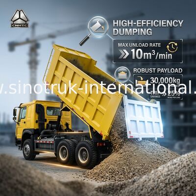 Sinotruk Howo Tipper Dump Truck 6 × 4 Lhd 10 Wielen 20CBM Cargo Box Mijnbanden