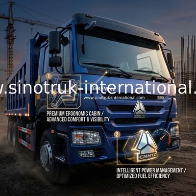 8X4 Blue Tipper Dump Truck 380 pk 12 wielen Wit H77L ZZ3317V3567B1 U-type