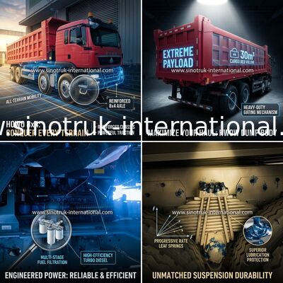Sinotruk Howo Tipper Dump Truck Tx 400HP Euro 2 8 × 4 Lhd 12 Wielen Rood