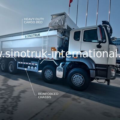 Sinotruk HOHAN Nieuwe HOWO 8X4 Dump Truck 380 pk 12 wielen Wit H77L ZZ3317V386JB1R U type
