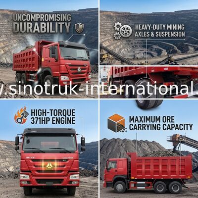 Gebruikte Sinotruk Howo 6x4 Dump Truck 371hp zwaar werk