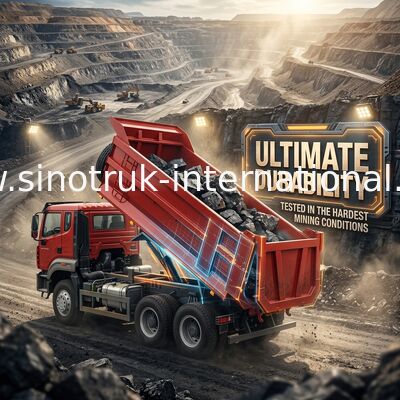 SINOTRUK HOWO N7 Tipper Dump Truck 6 × 4 10 Wielen 380 pk Voor export U-type Makkelijk te lossen