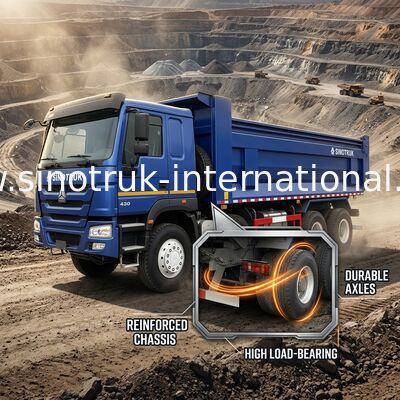 RHD 8×4 12 wielen ZZ3317V3847B1R Hoog paardenvermogen Lage brandstofverbruik380HP Blauwe HOWO Tipper Truck